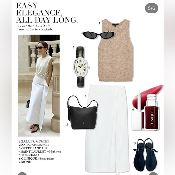 Zara NWT asymmetric midi skirt white 8294/538 - Picture 2 of 7